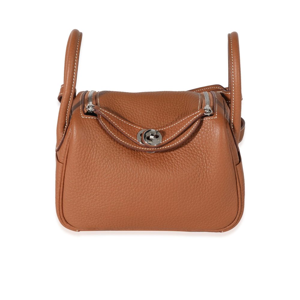 Hermès Gold Clemence Mini Lindy 20 PHW